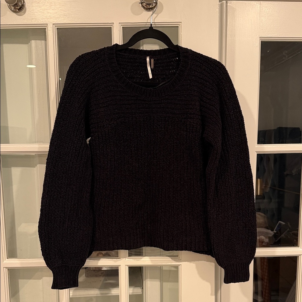 Free People Black Crew Neck Sweater